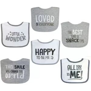 Baby Treasures 6 Pack Loved by All Sayings Bibs, Multicolor