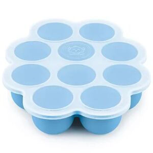 KeaBabies Silicone Baby Food Freezer Tray with Clip-on Lid, Dishwasher, Microwave, BPA-Free Baby Food Storage, Misty Blue