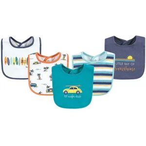 Hudson Baby Infant Boy Cotton Bibs, Surfer Dude, One Size, Brt Blue