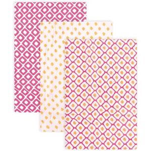 Hudson Baby Infant Girl Cotton Muslin Swaddle Blankets, Pink Dots, One Size, Med Pink