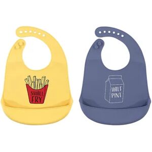 Hudson Baby Infant Silicone Bibs 2pk, Small Fry, One Size, Brt Blue