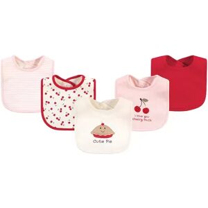 Touched by Nature Baby Organic Cotton Bibs 5pk, Cutie Pie, One Size, Brt Red