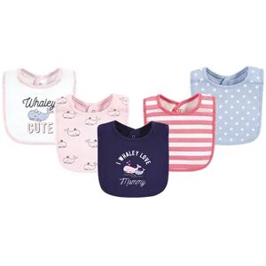 Hudson Baby Infant Girl Cotton Bibs, Whaley Cute Girl, One Size, Brt Blue