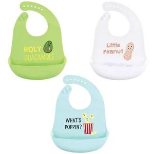 Hudson Baby Infant Silicone Bibs 3pk, Guacamole, One Size, Green