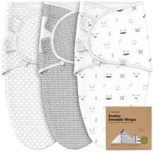 KeaBabies 3pk Organic Baby Swaddle Sleep Sacks, Newborn Baby Swaddles 0-3 Months, Ergonomic Wearable Swaddle Blanket, Infant Unisex, Size: Large,