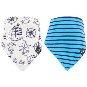 Hudson Baby Infant Boy Cotton Bandana Bibs 2pk, Nautical, One Size, Brt Blue