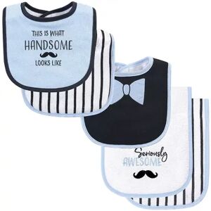 Hudson Baby Infant Boy Cotton Terry Bib and Burp Cloth Set 5pk, Seriously Awesome, One Size, Brt Blue