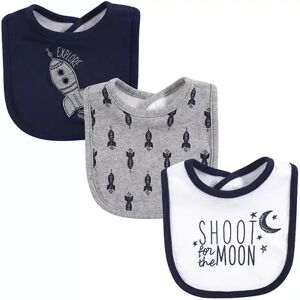 Yoga Sprout Baby Boy Cotton Bandana Bibs 3pk, Blue Moon, One Size, Brt Blue