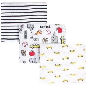 Hudson Baby Infant Boy Cotton Muslin Swaddle Blankets, Nyc, One Size, Grey