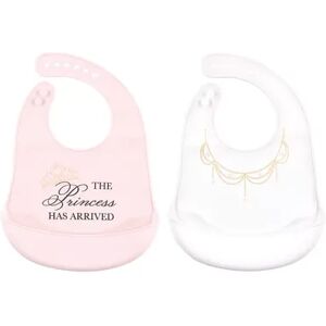 Little Treasure Baby Girl Silicone Bibs 2pk, Princess, One Size, Med Pink