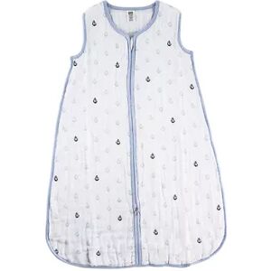Hudson Baby Infant Boy Muslin Cotton Sleeveless Wearable Sleeping Bag, Sack, Blanket, Anchor, Infant Boy's, Size: 0-6 Months, Brt Blue
