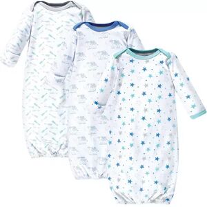 Luvable Friends Baby Boy Cotton Long-Sleeve Gowns 3pk, Boy Elephant Stars, Infant Boy's, Size: 0-6 Months, Brt Blue