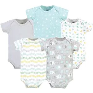 Luvable Friends Cotton Bodysuits 5pk, Unisex Basic Elephant, Infant Unisex, Size: 0-3 Months, Brt Blue