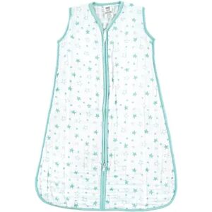 Luvable Friends Baby Sleeveless Muslin Cotton Sleeping Bag, Sack, Blanket, Stars Muslin, Infant Unisex, Size: 6-12Months, Brt Blue