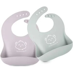 KeaBabies Baby Silicone Bibs, Waterproof, Easy Wipe Baby Bib, Baby Feeding Bibs with Large Food Catcher Pocket For Girls, Multicolor