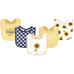 Hudson Baby Infant Girls Cotton Bibs, Sunflower, One Size, Yellow