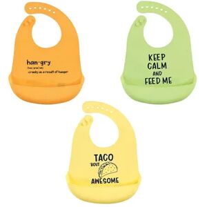 Hudson Baby Unisex Baby Silicone Bibs, Yellow Hangry, One Size