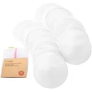 KeaBabies 14pk Organic Nursing Pads Lite, Washable Breast Pads + Wash Bag, Reusable Nipple Pads, White