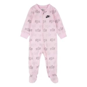 Nike Baby Girl Nike Script Allover Print Sleep & Play, Infant Girl's, Size: 3 Months, Light Pink