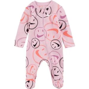 Baby Nike Smiley Face Print Sleep & Play, Infant Unisex, Size: 3 Months, Light Pink