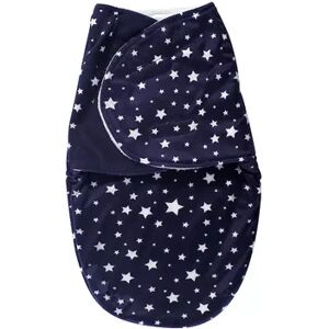 Hudson Baby Infant Plush Swaddle Wrap, Navy Star, 0-3 Months, Brt Blue