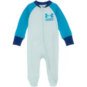 Baby Under Armour Colorblock Raglan Zip Sleep & Play, Infant Unisex, Size: 3 Months, Turquoise/Blue