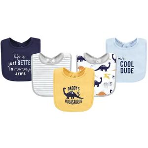 Hudson Baby Infant Boys Cotton Bibs, Hugasaurus, One Size, Brt Blue