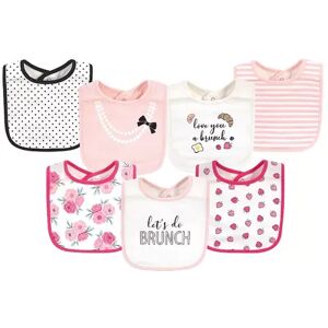 Little Treasure Baby Girl Cotton Bibs, Love Brunch, One Size, Med Pink