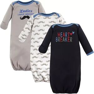 Luvable Friends Baby Boy Cotton Long-Sleeve Gowns 3pk, Infant Boy's, Size: 0-6 Months, Brt Blue