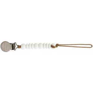 Pretty Please Teethers Nate Petite Pacifier Clip, White