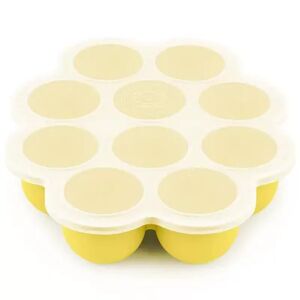 KeaBabies Silicone Baby Food Freezer Tray with Clip-on Lid, Dishwasher, Microwave, BPA-Free Baby Food Storage, Yellow