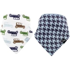 Hudson Baby Infant Boy Cotton Bandana Bibs 2pk, Car, One Size, Brt Blue