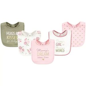 Hudson Baby Infant Girls Cotton Bibs, Dream Come True, One Size, Med Pink