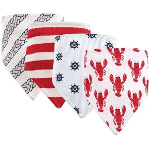 Hudson Baby Infant Boy Cotton Bandana Bibs 4pk, Cray, One Size, Brt Red