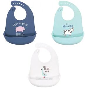 Hudson Baby Infant Boy Silicone Bibs, Bacon My Heart, One Size, Brt Blue