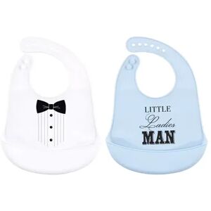 Little Treasure Baby Boy Silicone Bibs 2pk, Tux, One Size, Brt Blue