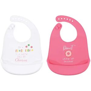 Hudson Baby Infant Girl Silicone Bibs 2pk, Fruitloop, One Size, White