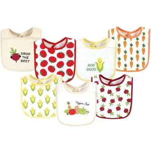 Hudson Baby Infant Girl Cotton Bibs, Veggies, One Size, Brt Red