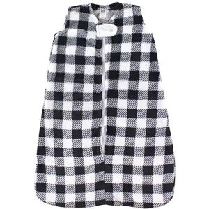 Hudson Baby Infant Plush Sleeping Bag, Sack, Blanket, Black Plaid, Infant Unisex, Size: 0-6 Months, Grey