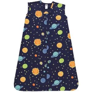 Hudson Baby Unisex Baby Cotton Sleeveless Wearable Sleeping Bag, Sack, Blanket, Solar System, Infant Unisex, Size: 0-6 Months, Brt Blue