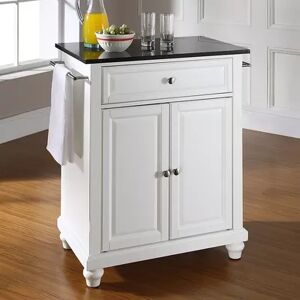 Crosley Furniture Cambridge Black Granite Top Kitchen Island, White