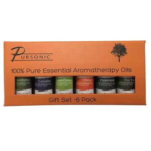 Pursonic 100% Pure Essential Aromatherapy Oils Gift Set-6 Pack, Multicolor