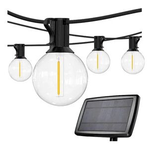 Banord LED 27 Foot Solar String Lights, 13 Shatterproof Bulbs for Outdoor Use, Grey