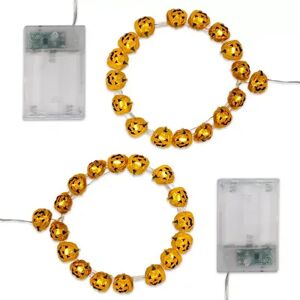 LumaBase Jack O' Lantern Mini String Lights, Orange