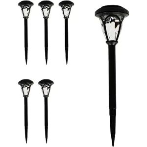 Crosslight Melrose Solar Pathway Stake Light 6-piece Set, Black