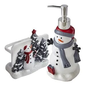 SKL Home Whistler Snowman Toothbrush & Soap Pump Set, Multicolor, 2 Pc Set