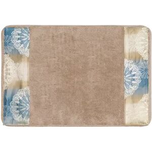 Popular Bath Fallon Banded Bath Rug, Turquoise/Blue, 21X32