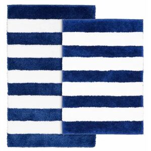 Garland Rug Garland Deco Beach Stripe 2-piece Bath Rug Set, Blue, 17X24