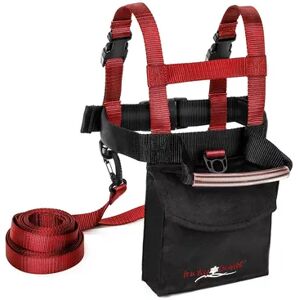 Lucky Bums Kids Ski Harness w/ Grip N' Guide Handle, 2 Leashes, & Backpack, Red, Brt Red