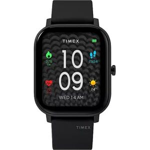 iConnect by Timex Metropolitan Silicone Strap Smart Watch, Black, Medium